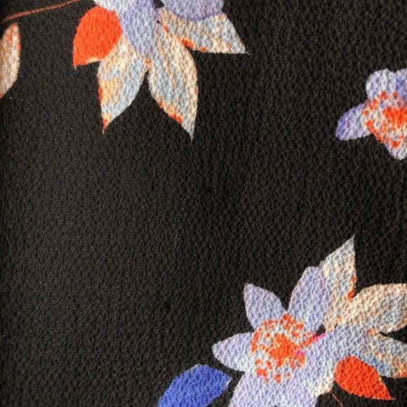 Eliza J Black Floral Ruffle Trim Sheath Flared Cuff Keyhole Back Dress size 16W - Picture 12 of 14